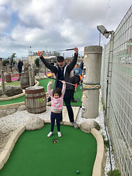 Crazy golf - R is legit this excited about it; I'm playing along