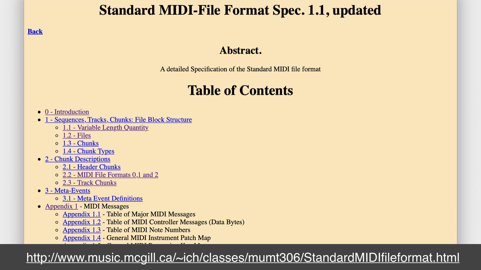 Screenshot of a webpage describing the MIDI file format specification; url: http://www.music.mcgill.ca/~ich/classes/mumt306/StandardMIDIfileformat.html